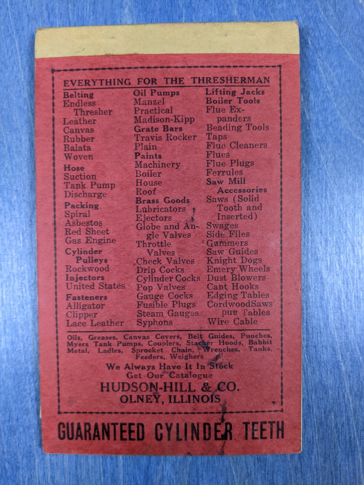 Hudson Hill & Co Black Canvas H-H Belt – Vintage 1938 Thresherman’s Account Book