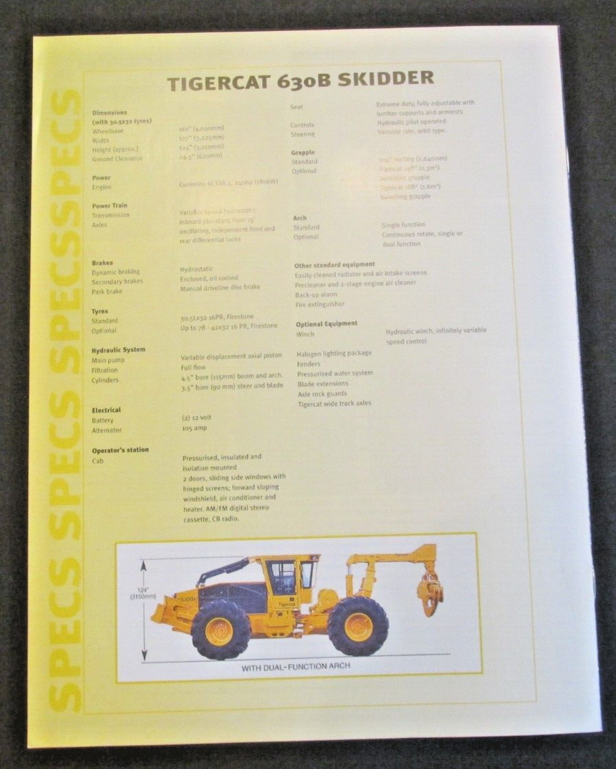 NEW ZEALAND LOGGER MAGAZINE IRON TEST TIGERCAT 630B AD Brochure Booklet