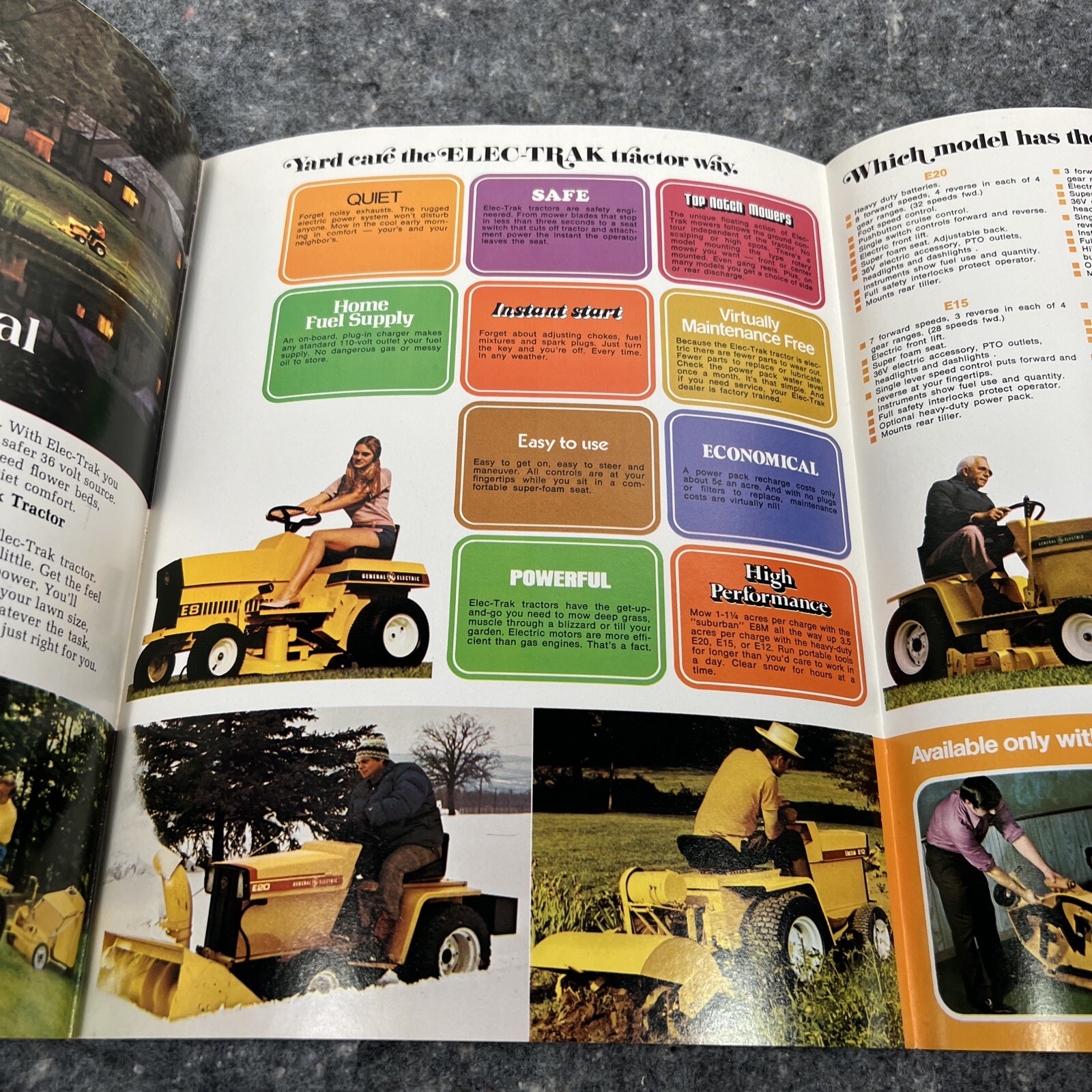 Original 1972 GE General Electric Cordless Tractor Mower Foldout Sales Brochure
