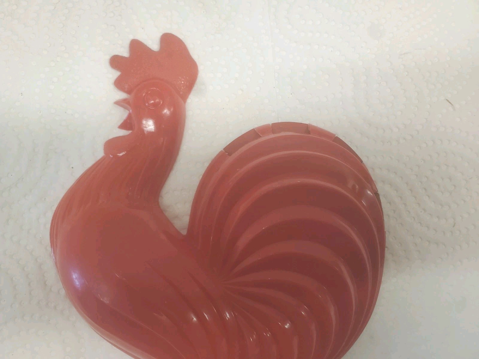8″ Red Plastic Rooster Spoon Holder Carroll Etchen Trucking Clear Lake Iowa