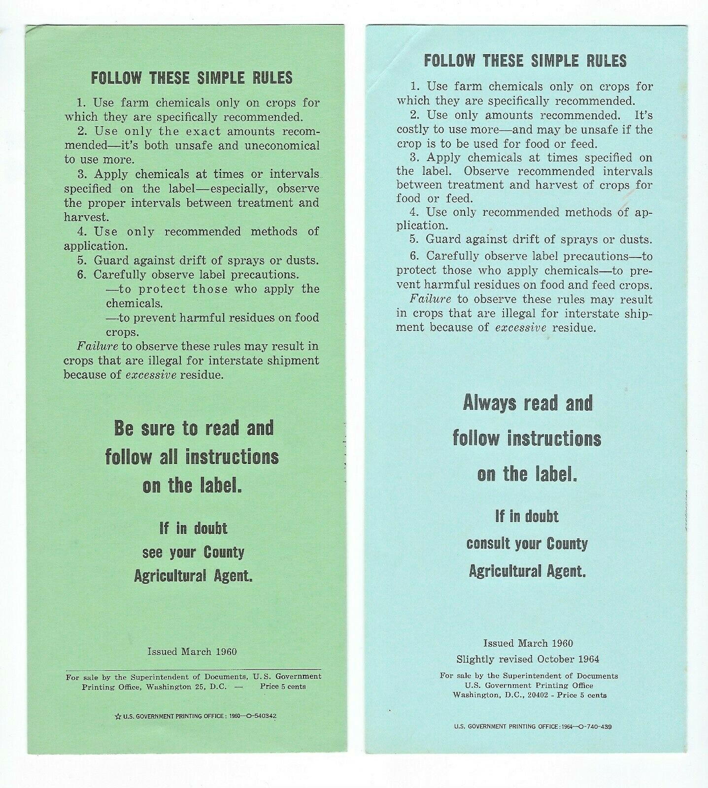 USDA Leaflets It Pays To Use Chemicals Safely Field Crop Fruit Producer 470 471