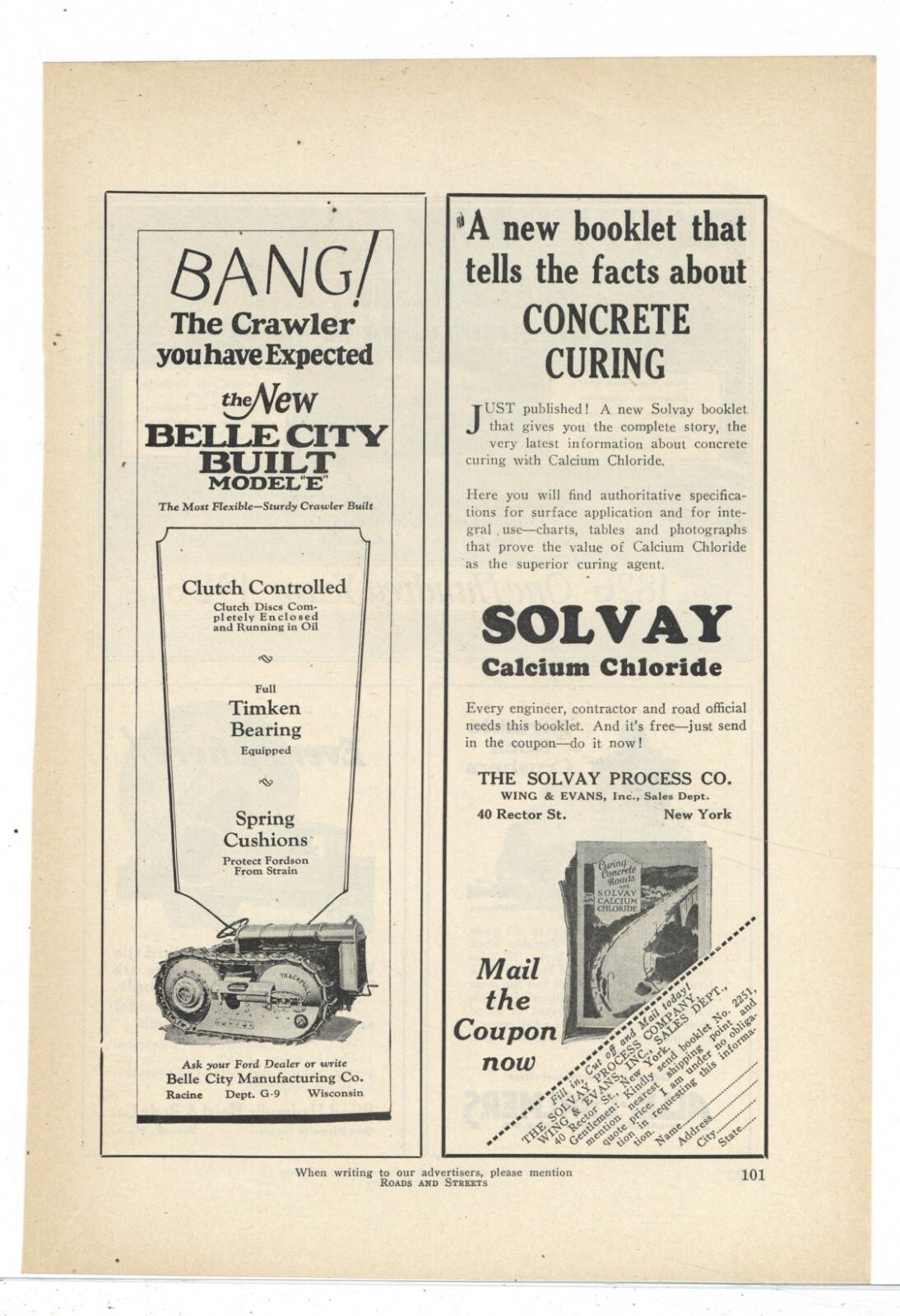 1926 Belle City Mfg. Co. Ad: Model E Crawler Tractor – Racine, Wisconsin