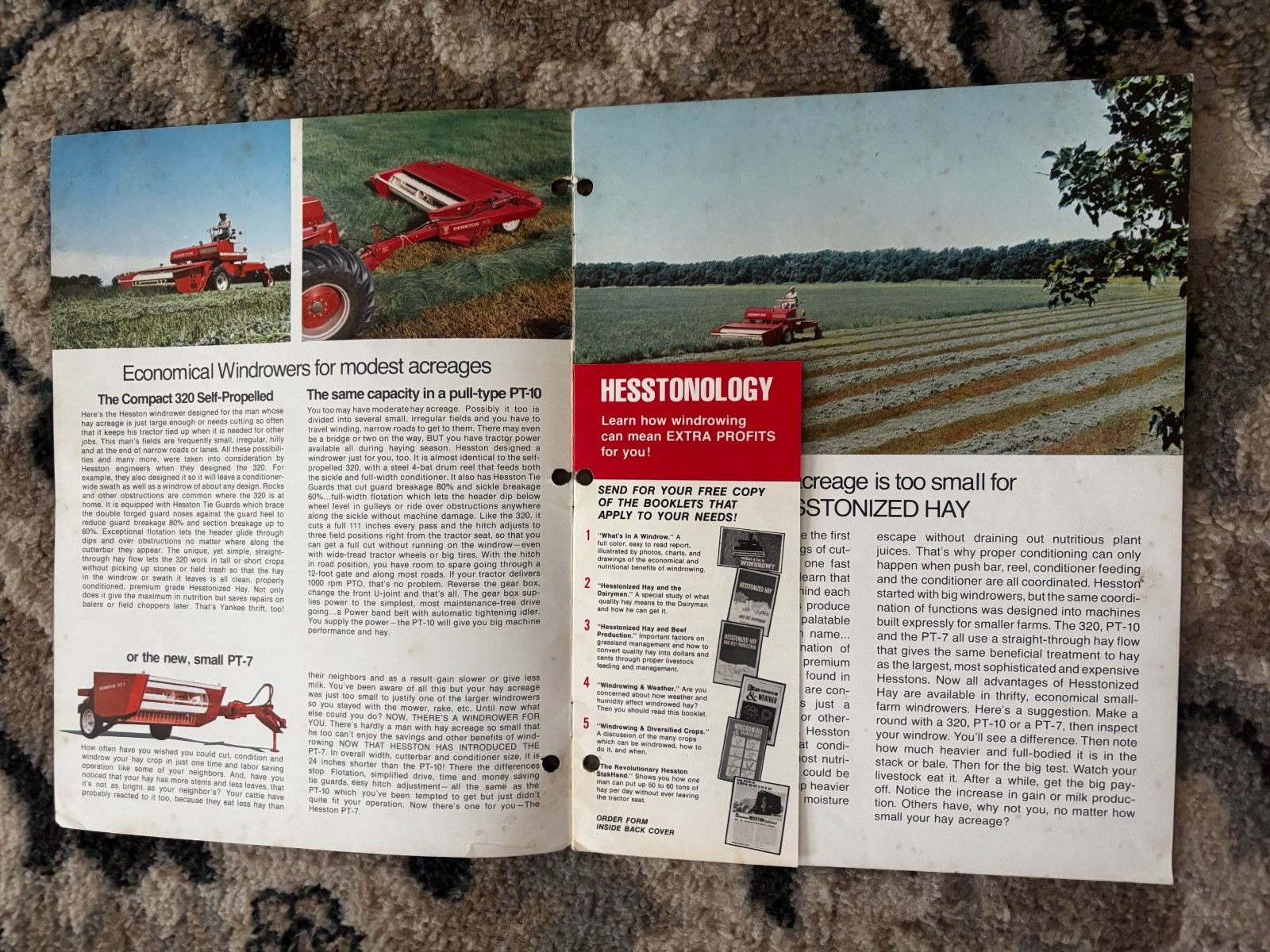Hesston 320 PT-10 PT-7 Windrowers For 1969 Brochure DCPA26