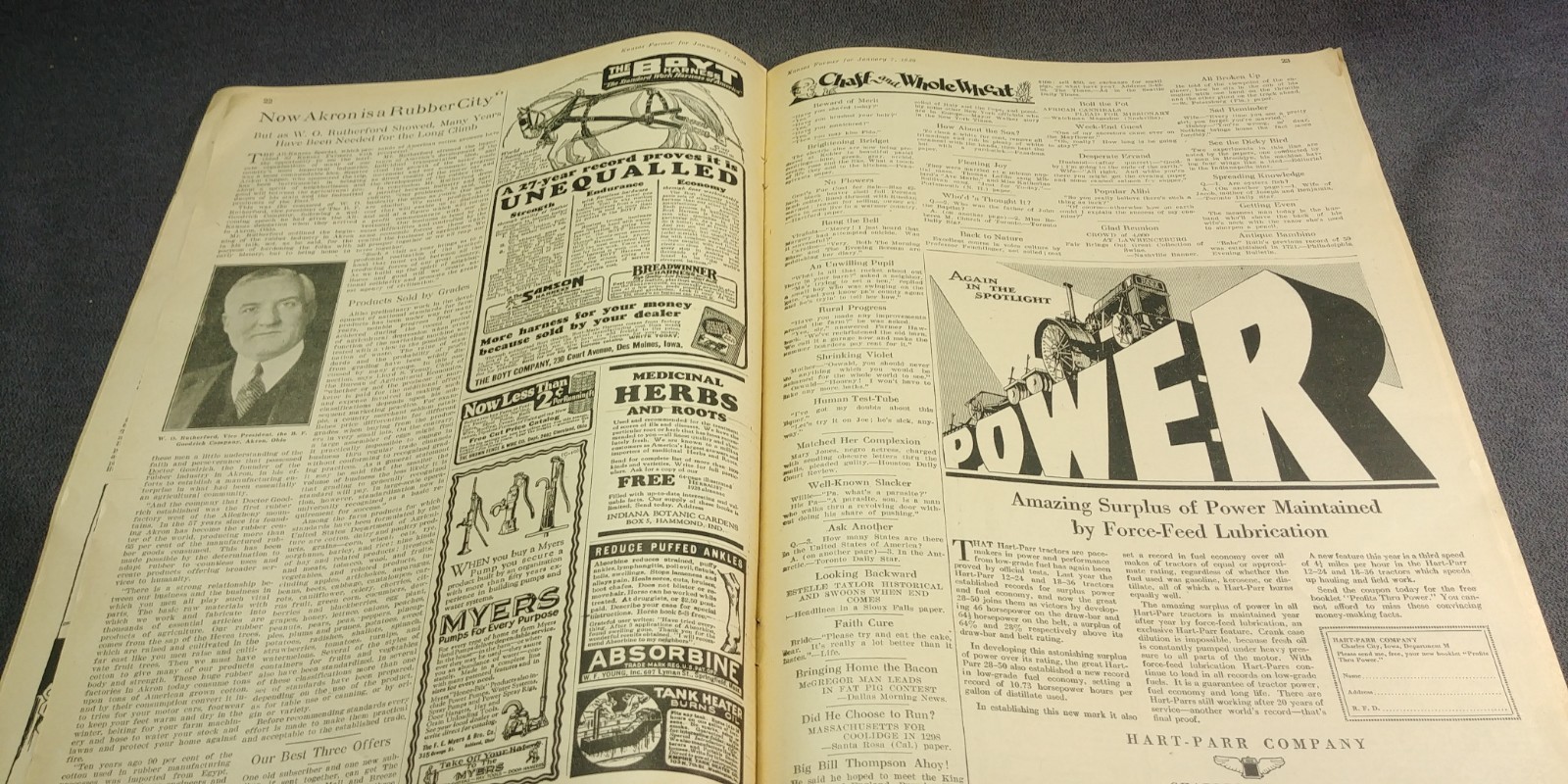 1928 Case 18-32 Tractor Hart Parr AG Farm Ad Kansas Farmer Picture Mag Antique
