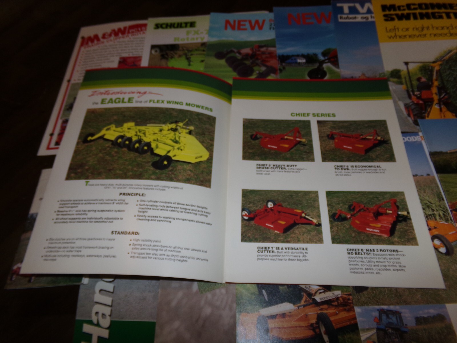 13-lot 1970’s-2010’s rotary mower brochures in nice shape used