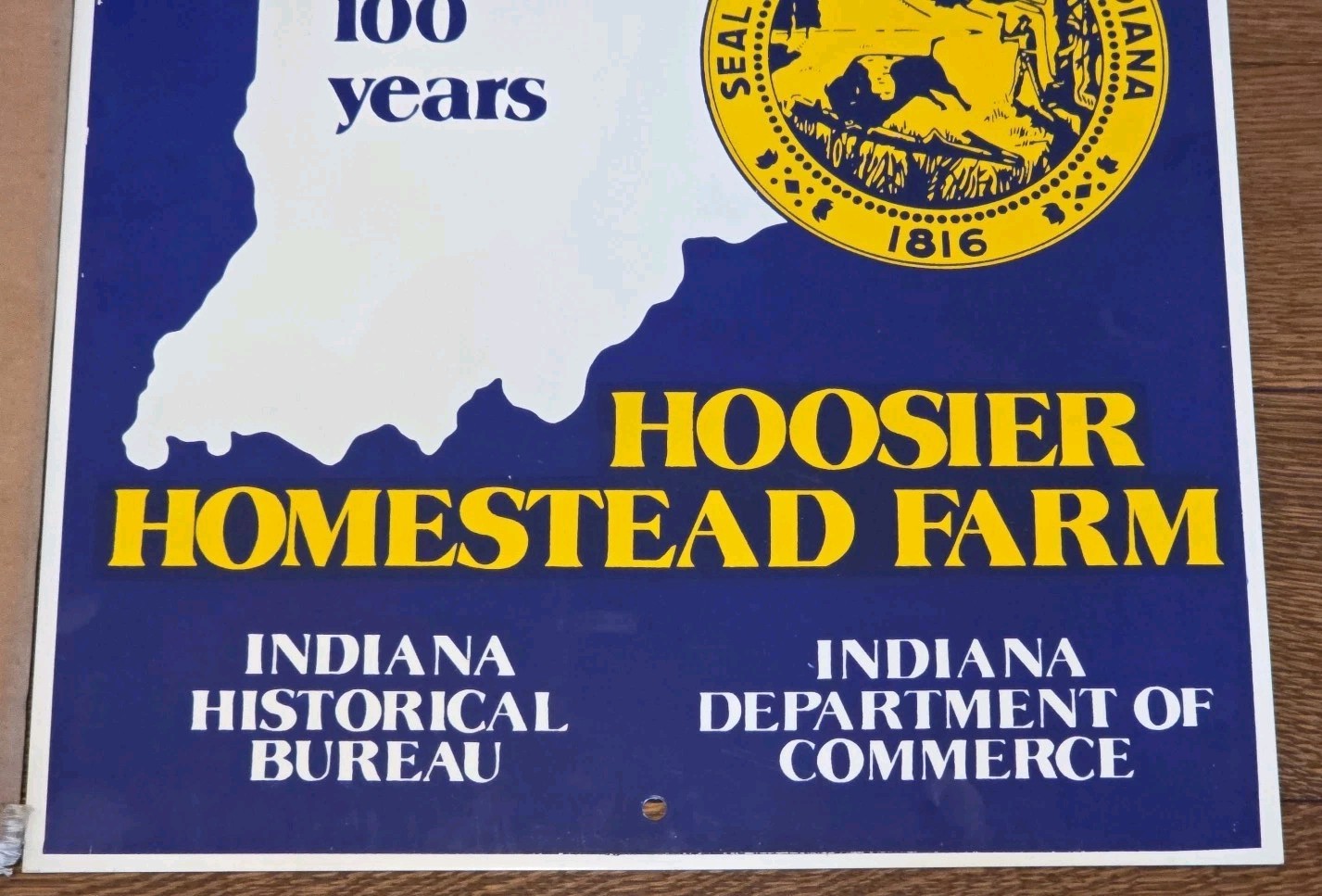 VTG Hoosier Indiana Homestead 100 Year Family Farm Metal Sign 24×20 Agriculture