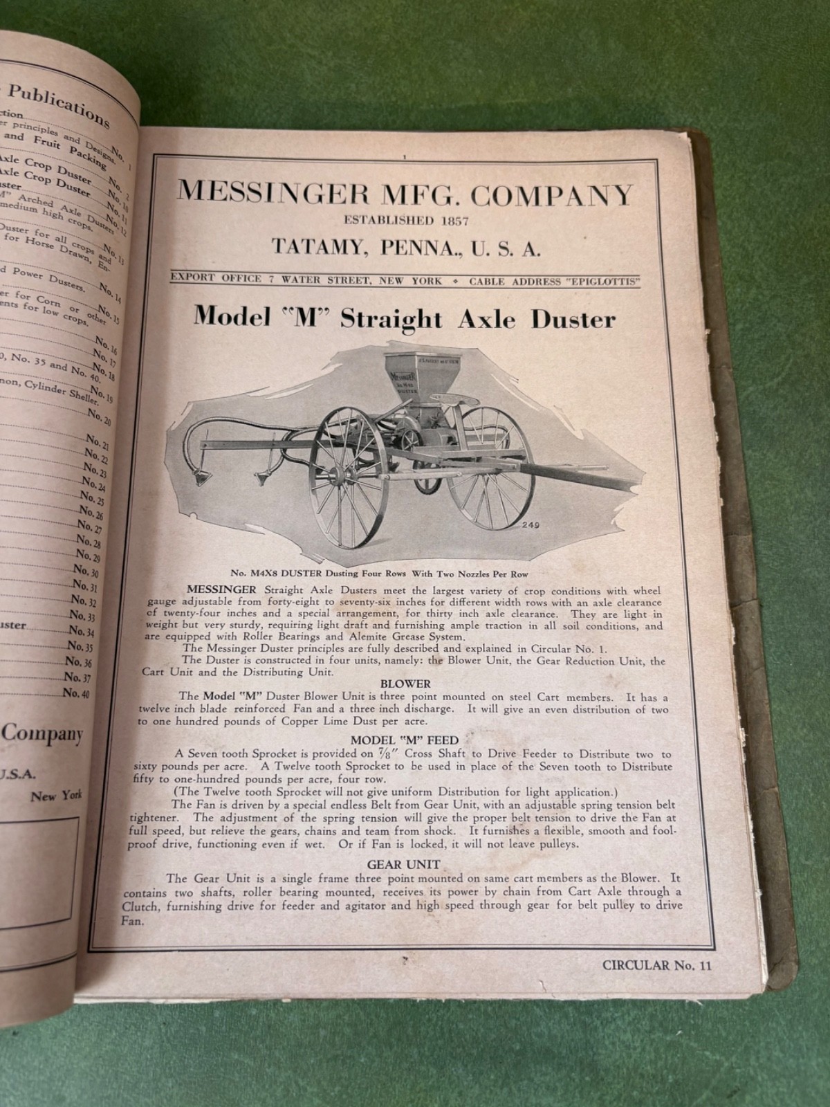 1939 Messinger Farm Machinery Manufacturing Dealer Sales Catalog Tatamy,Pa