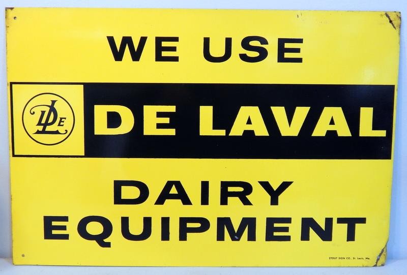 Vtg NOS ORIGINAL DeLaval Dairy Equipment 18″ x 12″ Tin Sign Stout Sign Co MO.