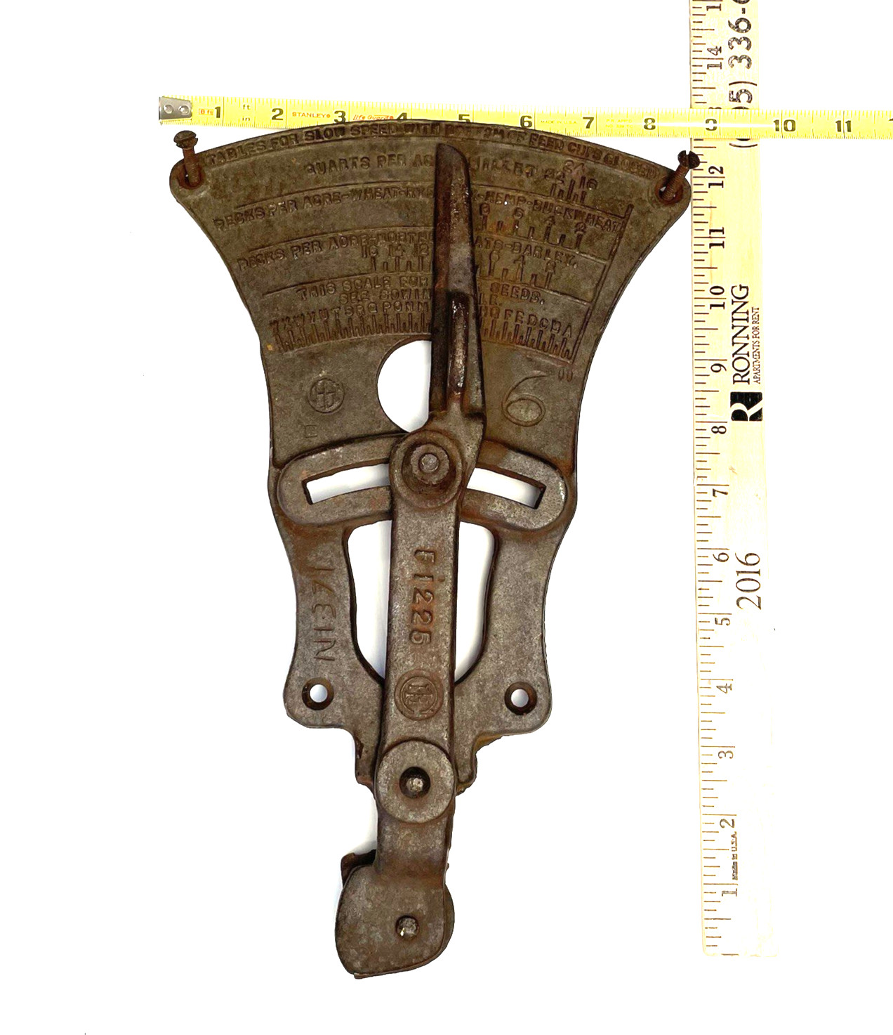 Vintage IHC International Grain Drill Seeder Adjuster Cast Iron F1225 N1371 READ