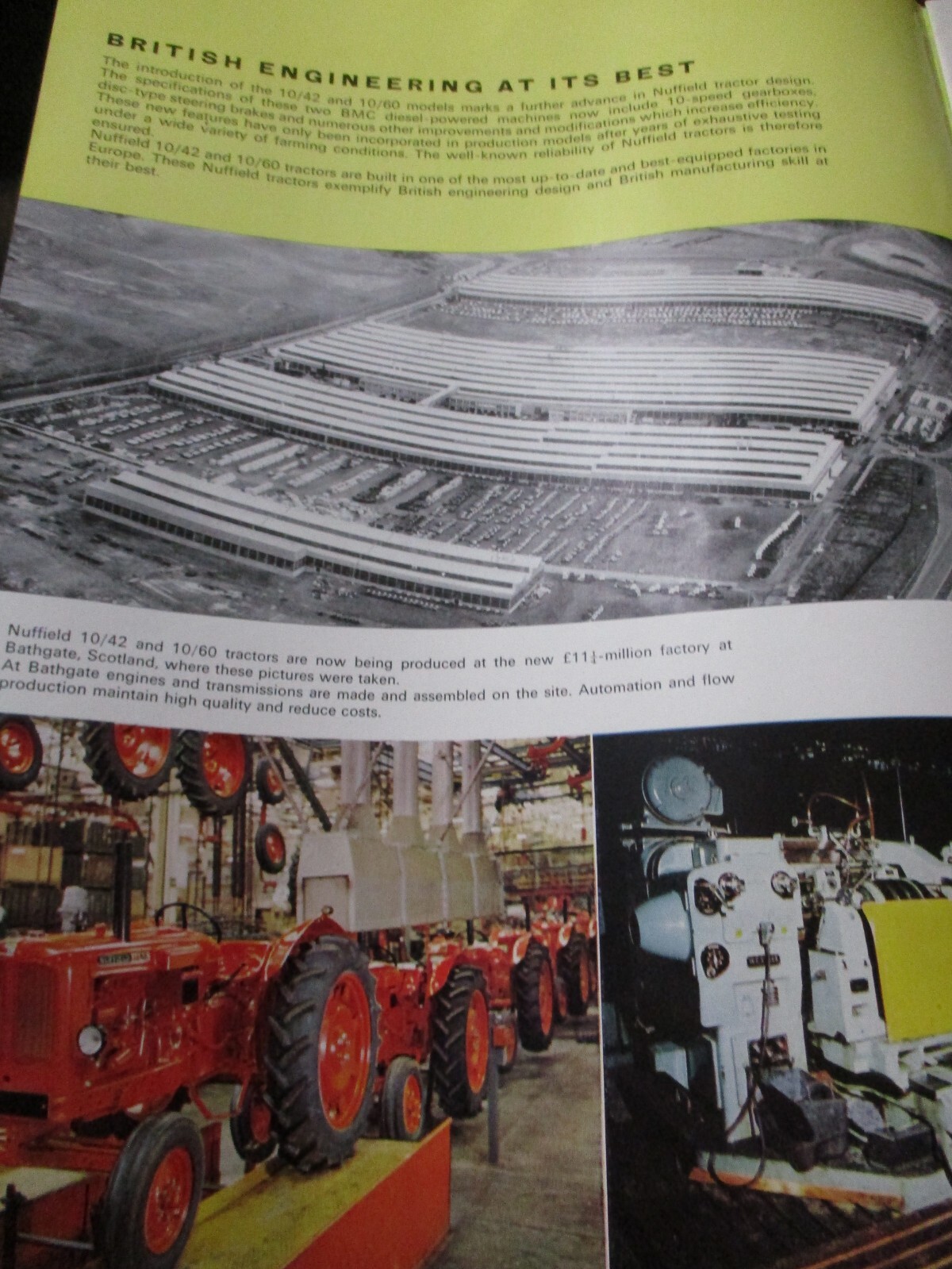 Nuffield 10/42, 10/60 Tractors Sales/Specifications Brochure 1965