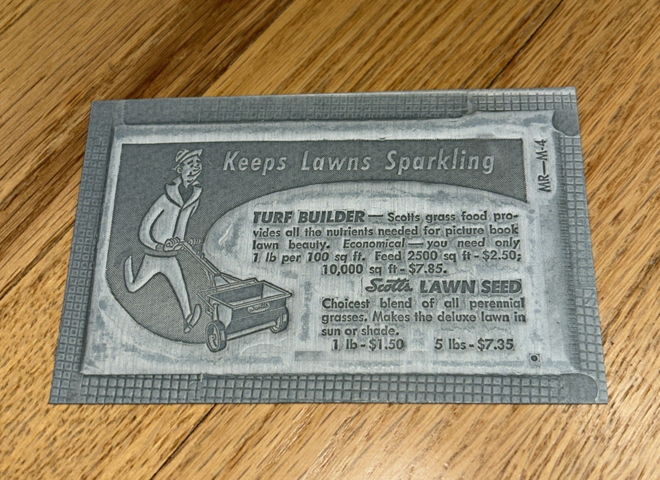 1940s O.M SCOTT & SONS Mat & Layout Ad SCOTT’S LAWN SEED Marysville OHIO