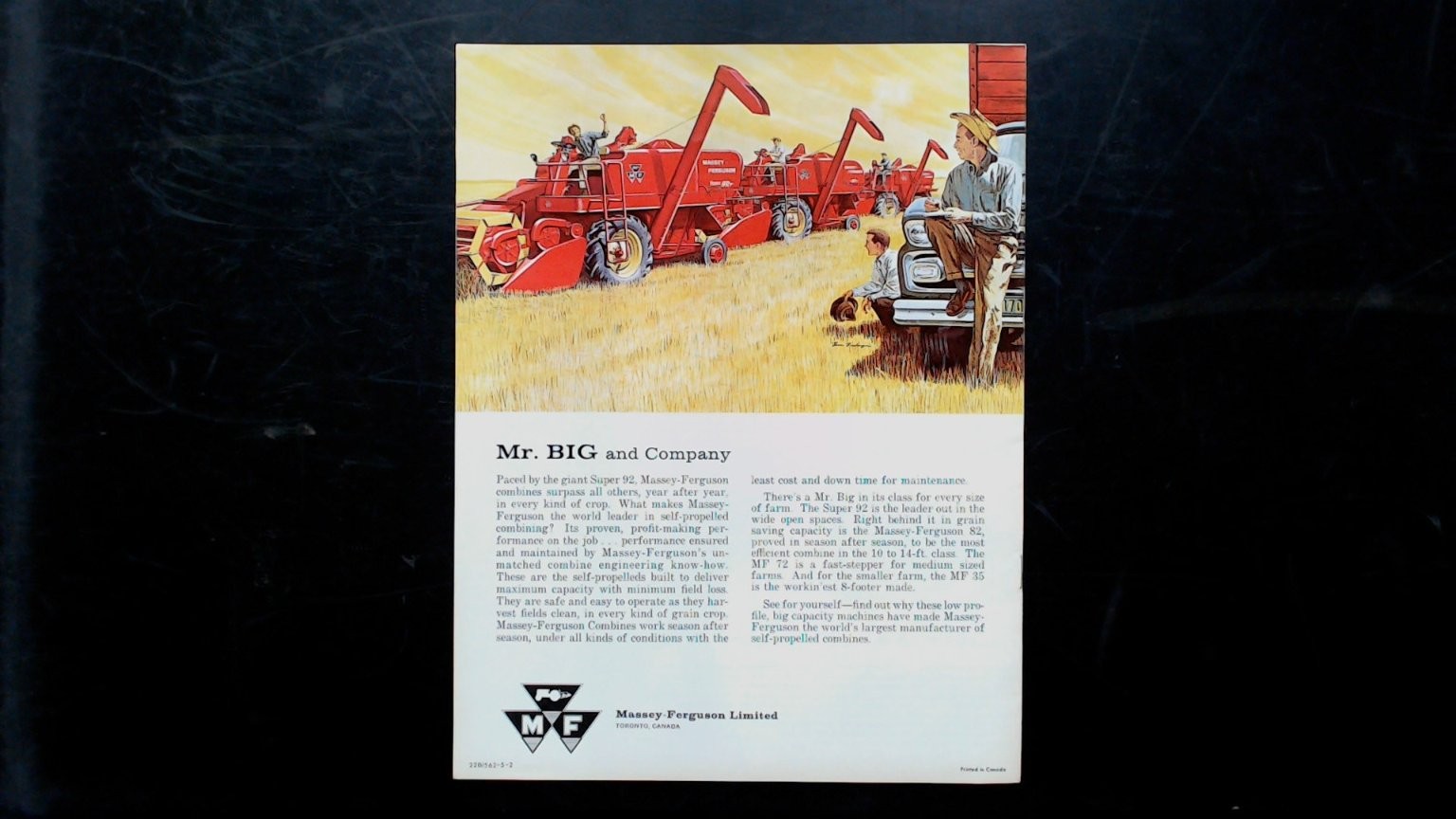 Massey-Ferguson 72 Self-Propelled Combine Brochure Vintage Agriculture