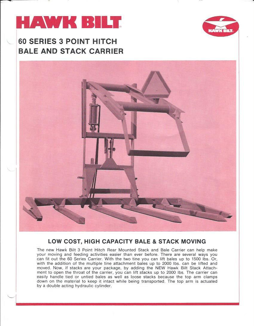 Farm Equipment Brochure – Hawk Bilt – 60 series – Bale Stack Carrier (F3460)