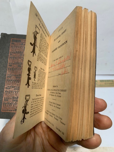 1939 DELAVAL DIARY & FARMERS POCKET HANDBOOK USEFUL INFO 148 PAGES 4.75’X2.75”.