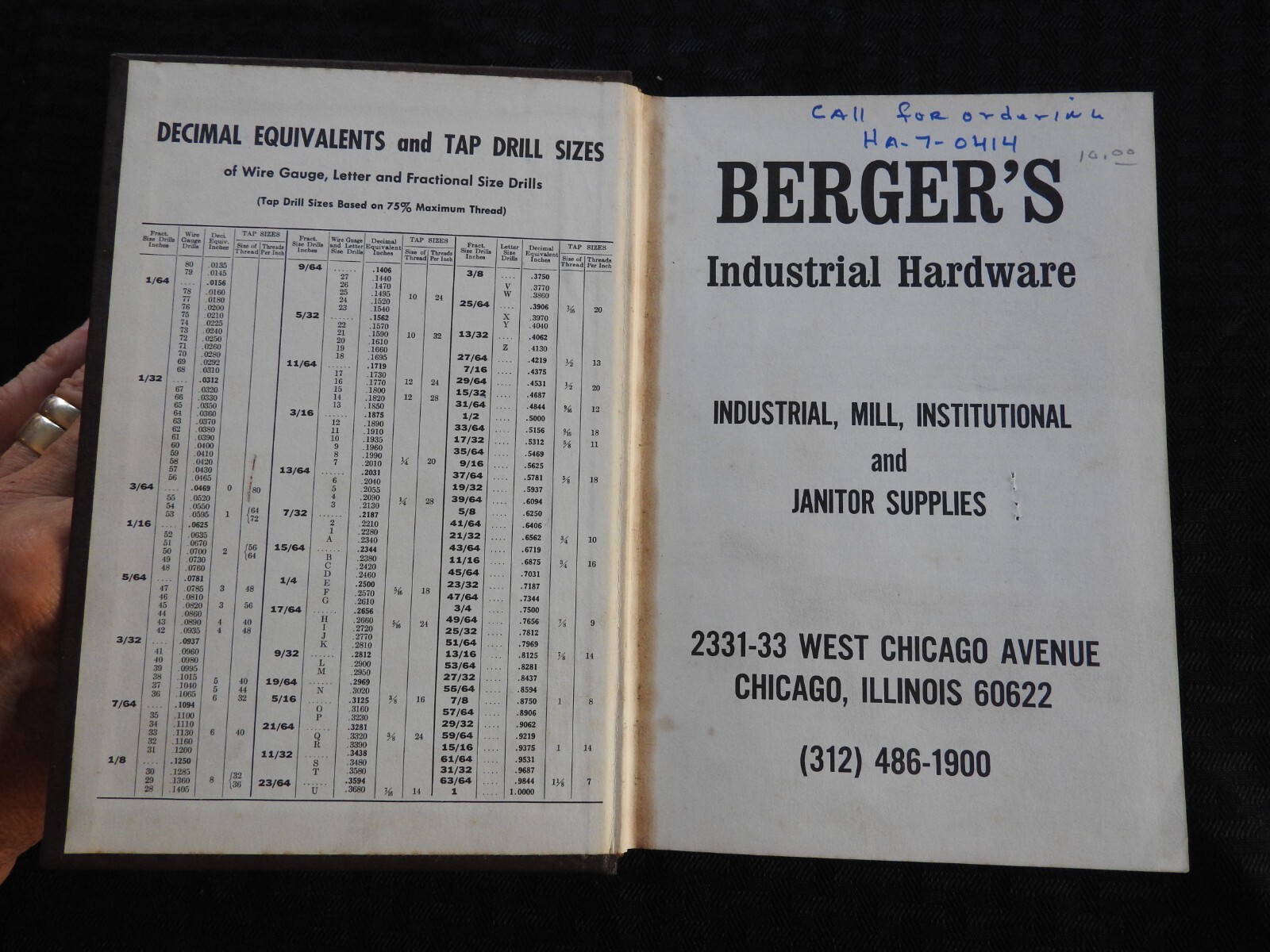 1968 BERGER’S INDUSTRIAL HARDWARE SALES CATALOG ASBESTOS PRODUCTS TOOLS 460+ pgs