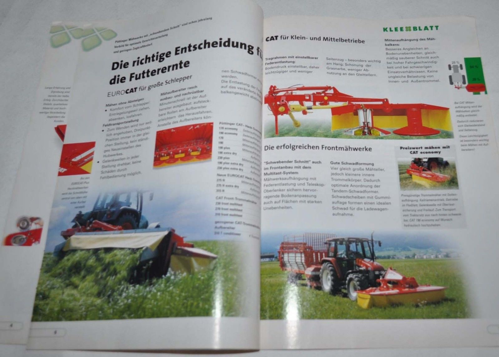 Pottinger Klee Blat Landmaschinen Traktor Tractor Brochure Prospekt
