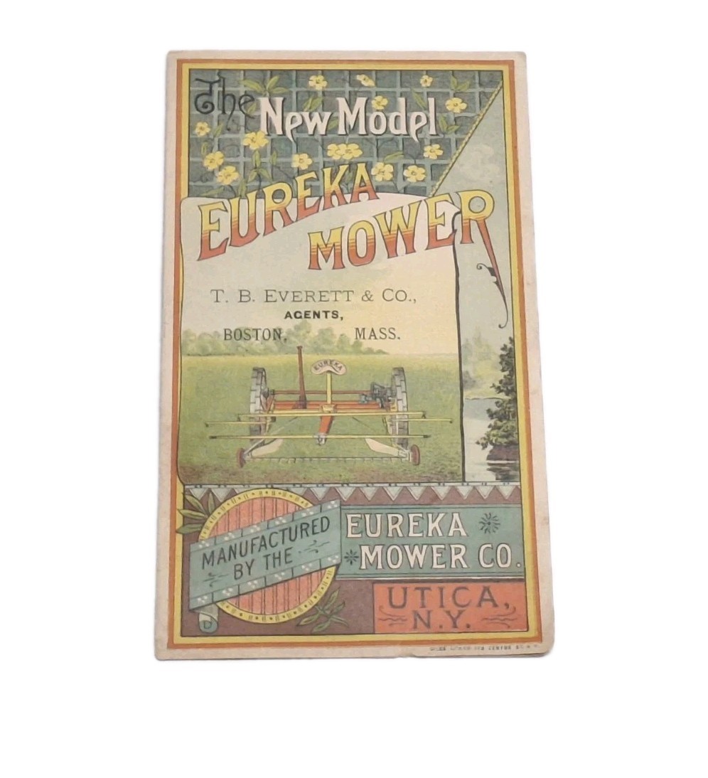 Eureka Mower Litho Advertising Trade Booklet 1880’s Utica New York