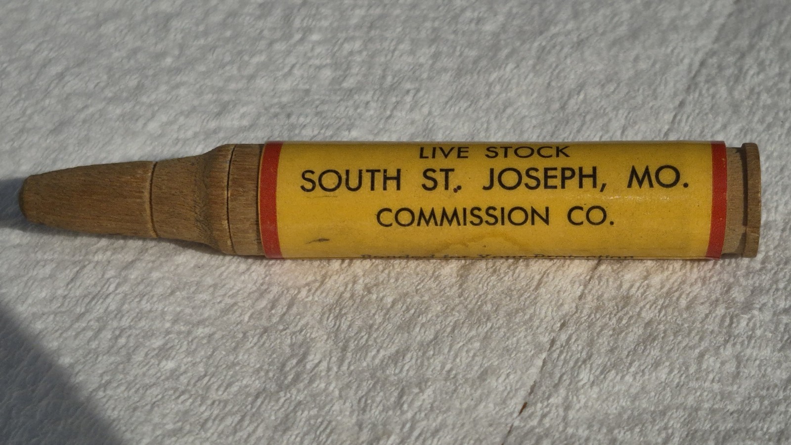 “SWIFT & HENRY Live Stock South St. Joseph Mo. Commission Co.”WOOD Bullet Pencil
