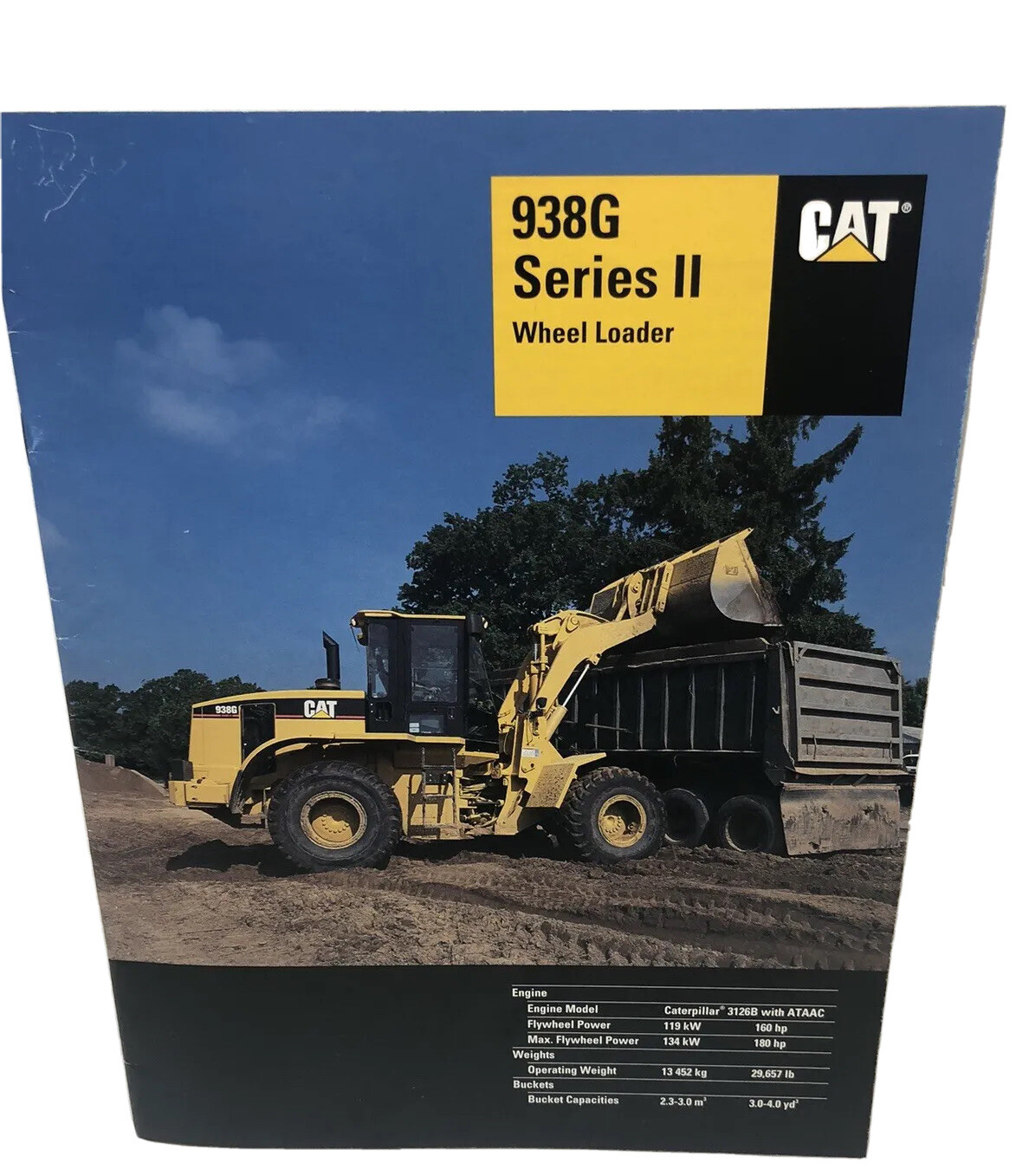2003 CAT Caterpillar 938G Series II Wheel Loader Specs Sales Brochure
