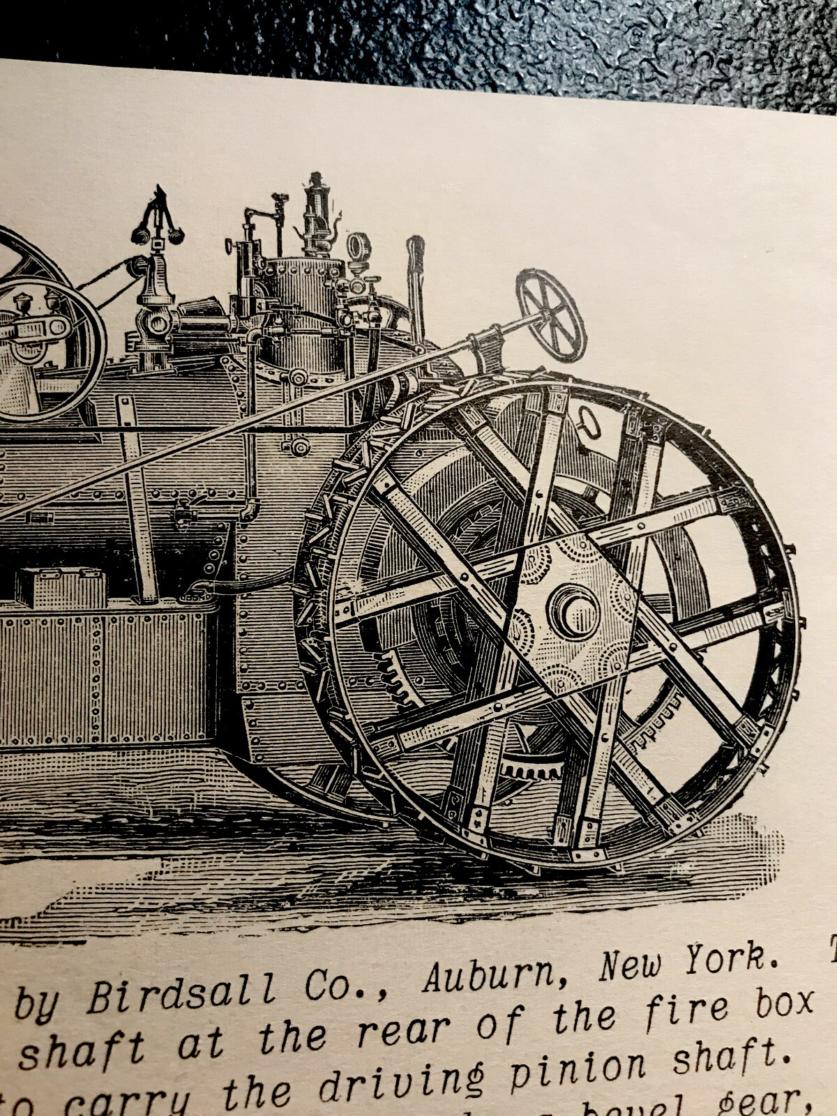 1900 Birdsall Traction Engine Farm Engraving Advertising – Auburn – New York