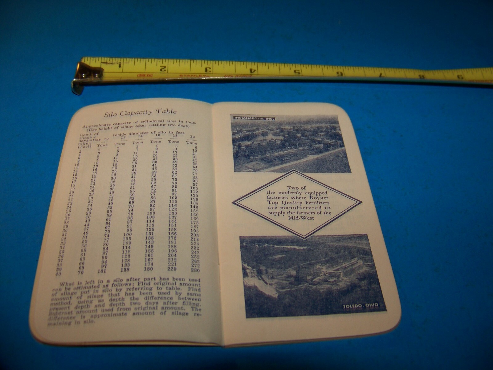 Royster Fertilizer “Daily Reminder” Memo Booklet 1954 F.S. Royster Guano Comp.