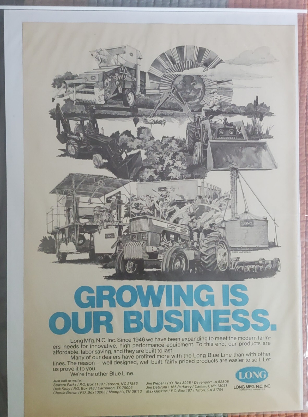 Long Tractor and Equipment Magazine Avertisement 1970s