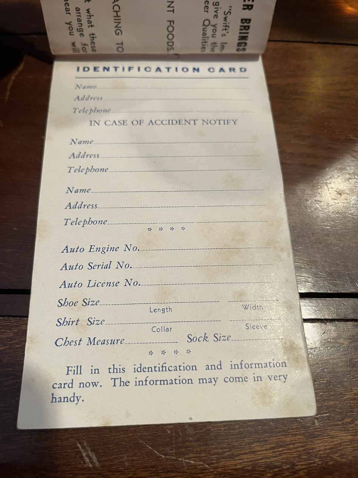 Vintage 1938-1940 Swift’s Red Steer Brand Fertilizers Advertising Memo Book