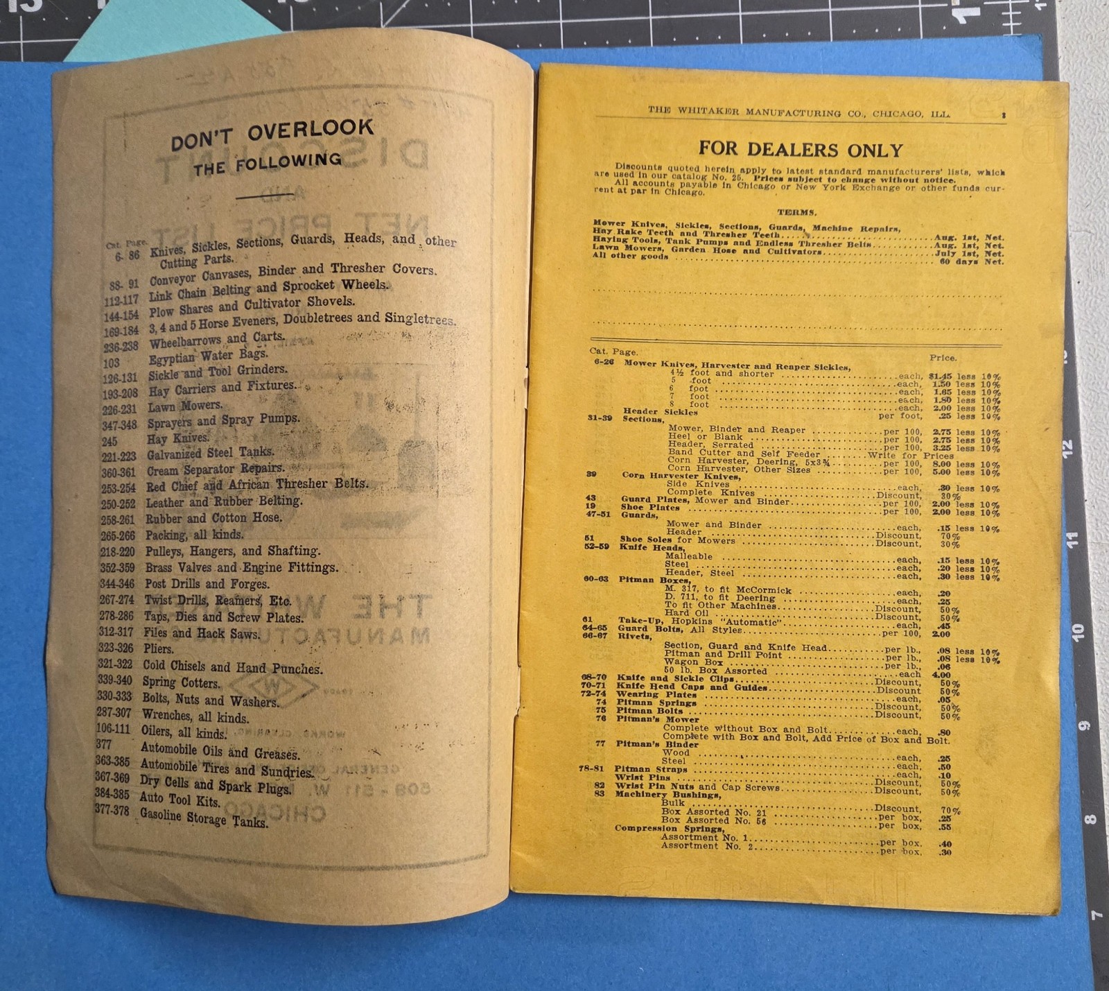 Whitaker Farm Auto Tractor Supply Catalog 1915