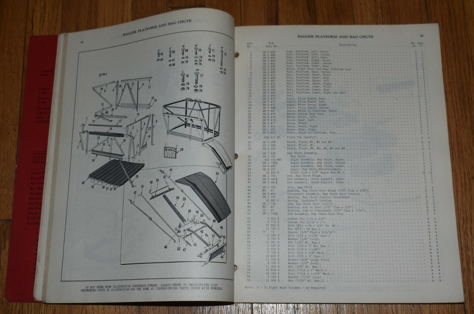 Vintage MASSEY HARRIS No 50 Farm Clipper Combine Parts List