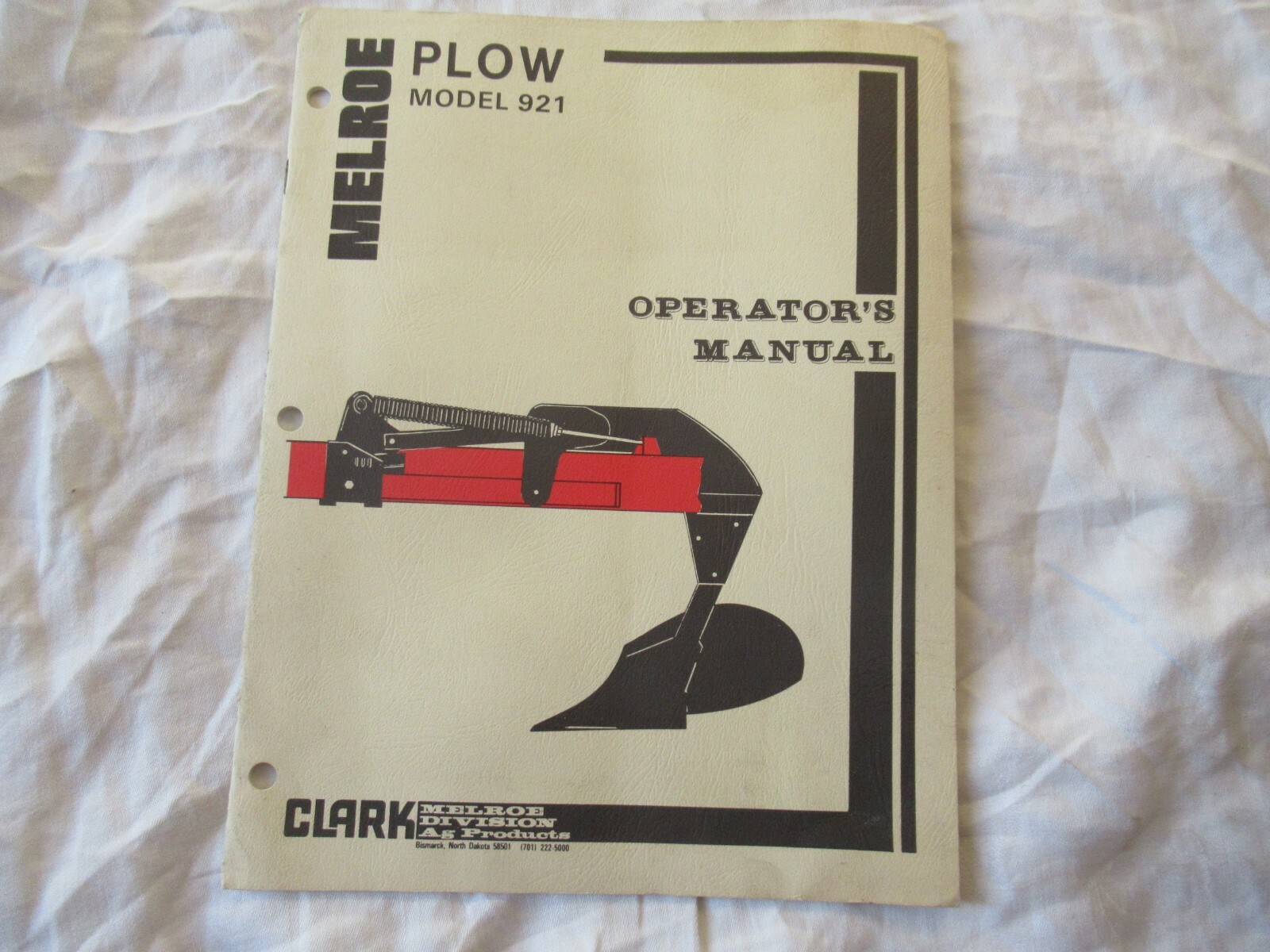 Clark Melroe model 921 plow operator’s manual