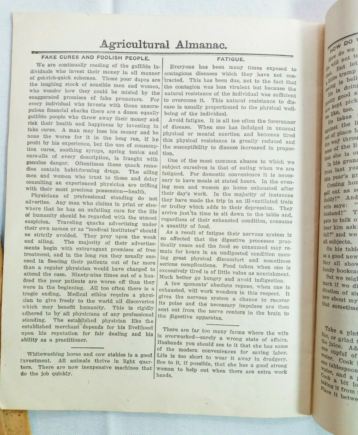 Vintage 1915 John Bear Baer’s Agricultural Almanac Lancaster PA Antique Farmers