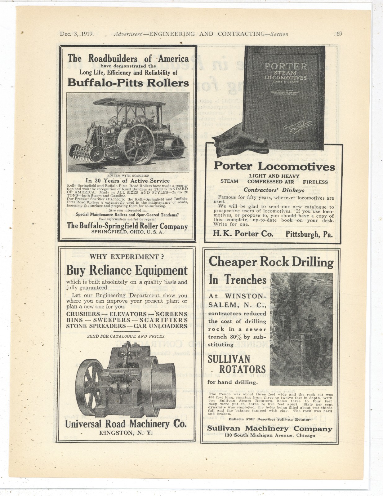 1919 Buffalo Springfield Roller Co. of Springfield, OhiO Ad: Buffalo Pitts