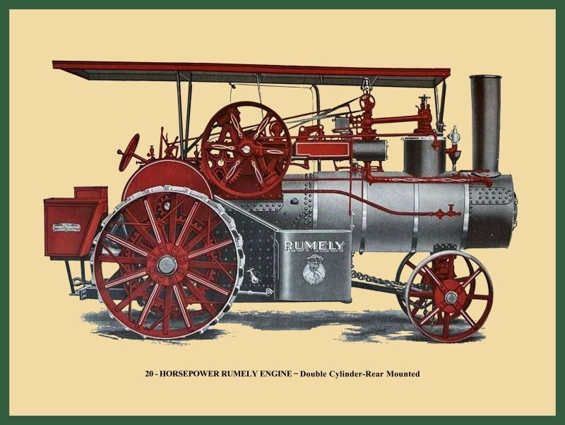 20 HP Rumely Steam Engine, Threshing Machine New Metal Sign: 9×12″ Ships Free