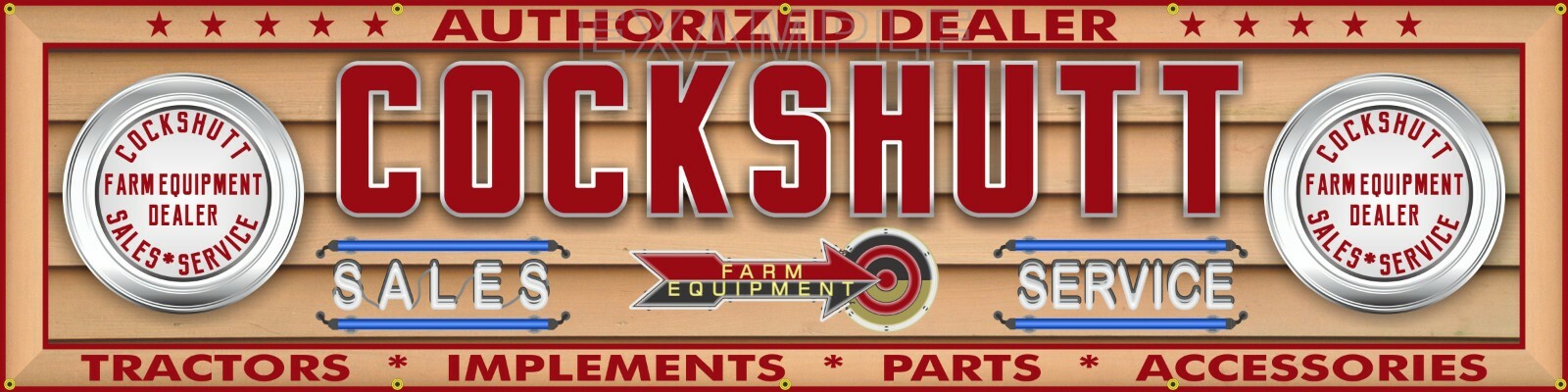 COCKSHUTT TRACTOR FARM EQUIPMENT DEALER LETTER SIGN REMAKE BANNER ART 24″ x 96″