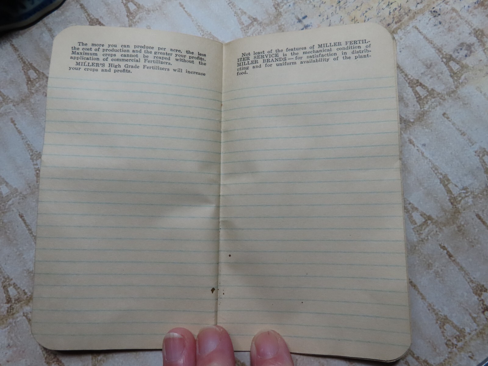 Vintage 1930/31 Advertising Notebook*MILLER’S HIGH GRADE FERTILIZER*Baltimore MD
