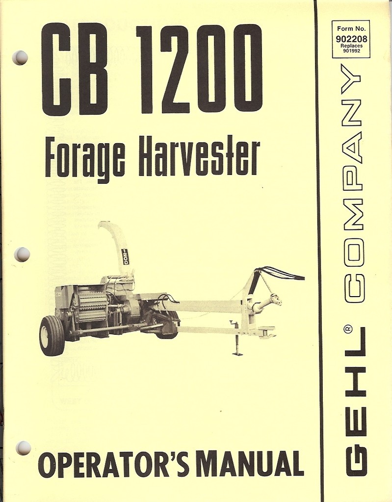 Farm Manual – Gehl – CB 1200 – Forage Harvester – Operator’s – 1977 (FM124)
