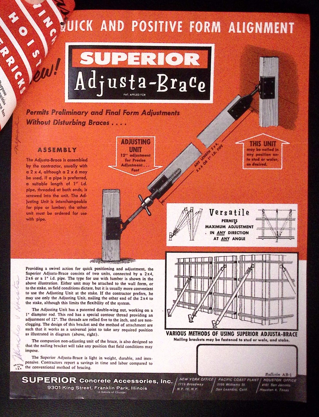 1950s Sasgen Winches hoists for Contractors Sasgen Derrick Co Brochure