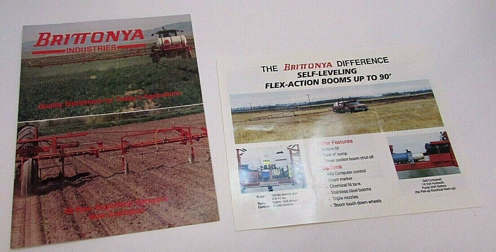 Two New Vintage 1990’s Brittonya Northwood ND Farm Crop Sprayer Brochures