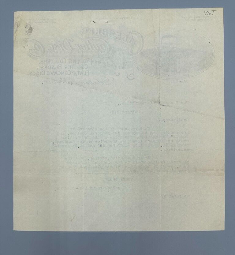 1909 Ingersoll Tillage GALESBURG COULTER DISC Tractor FARM Advertising Letter IL