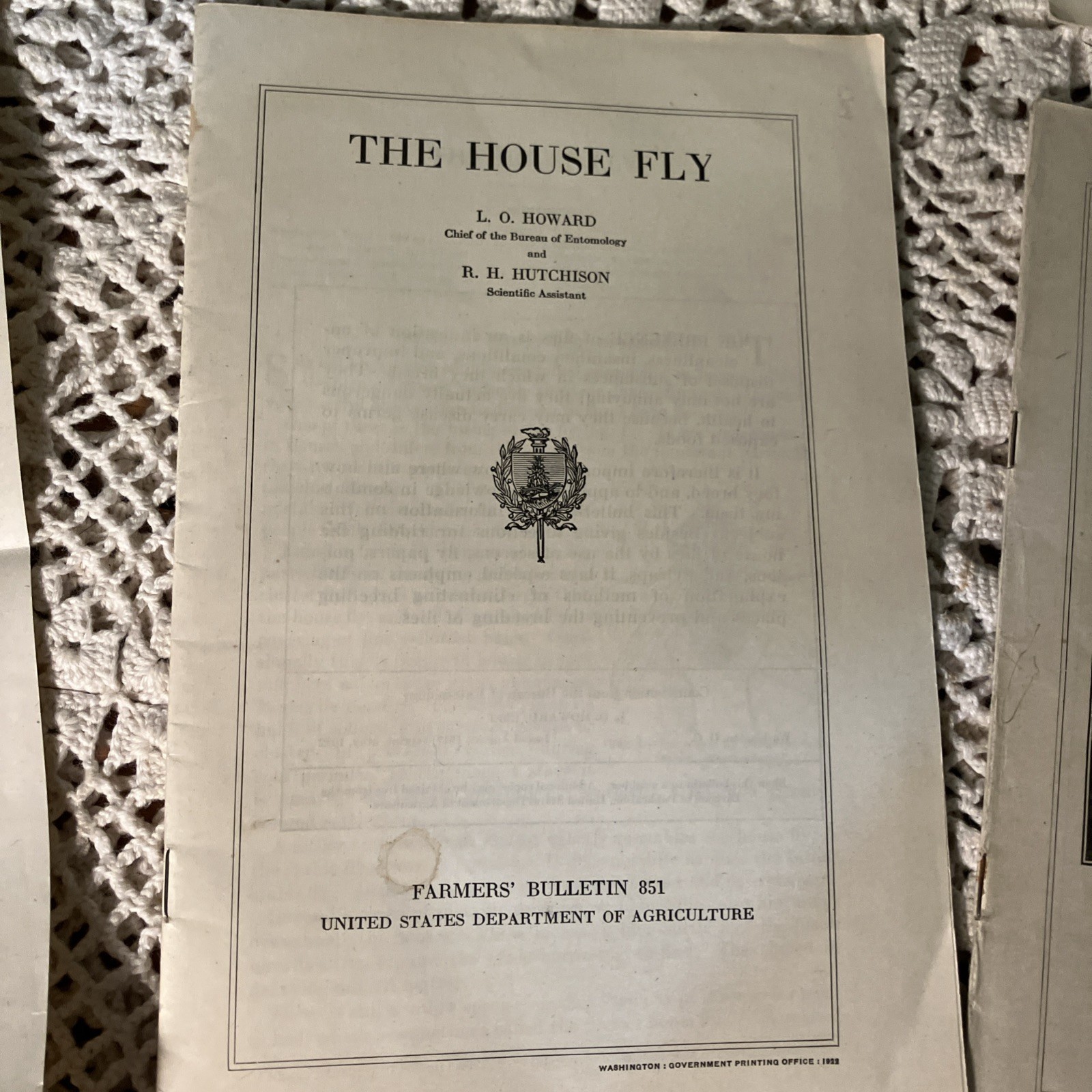 Departments of US Government Antique 1900’s & 20’s Bulletin’s Pamphlet’s -C