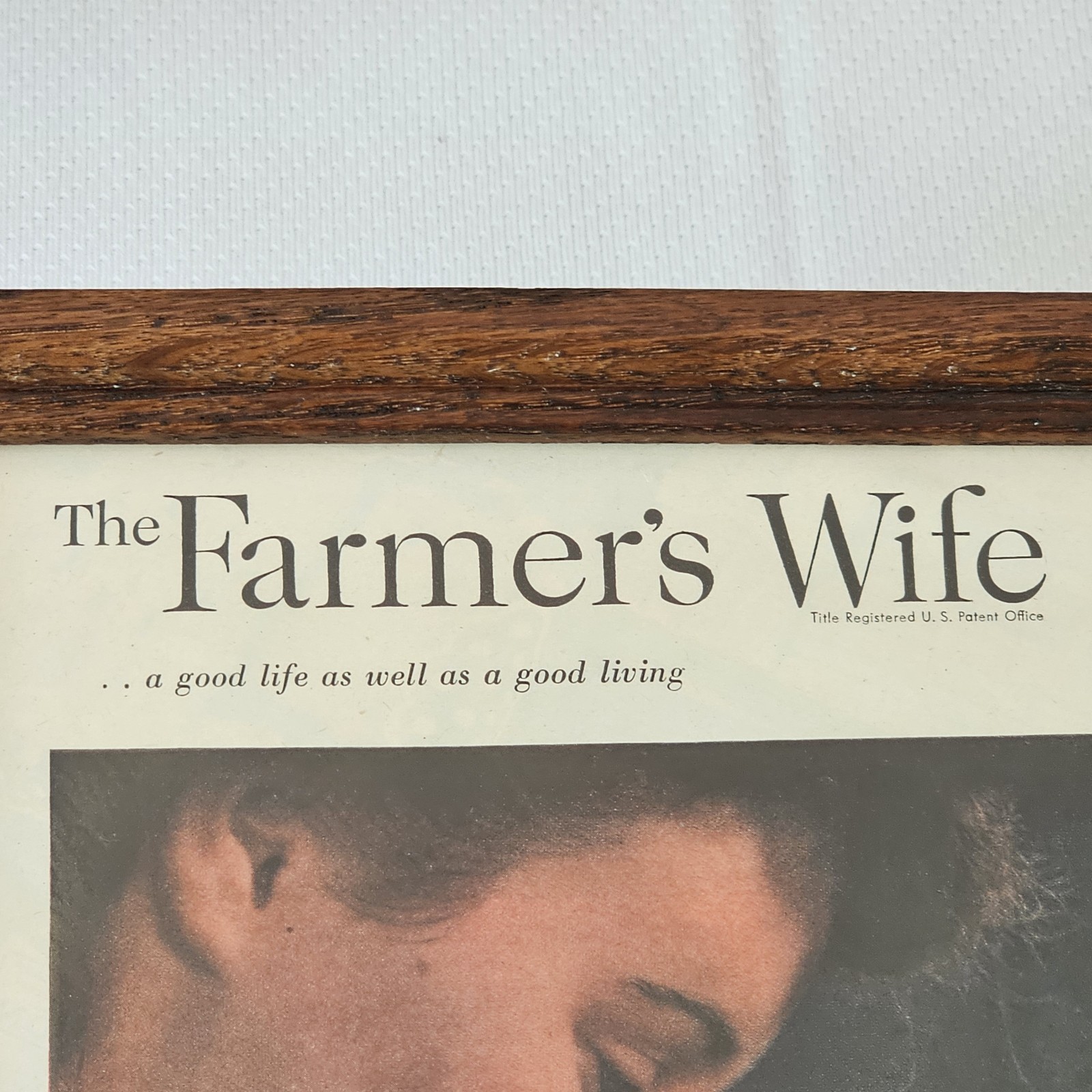 “The Farmers Wife”. 1952 Framed Magazine Page Art