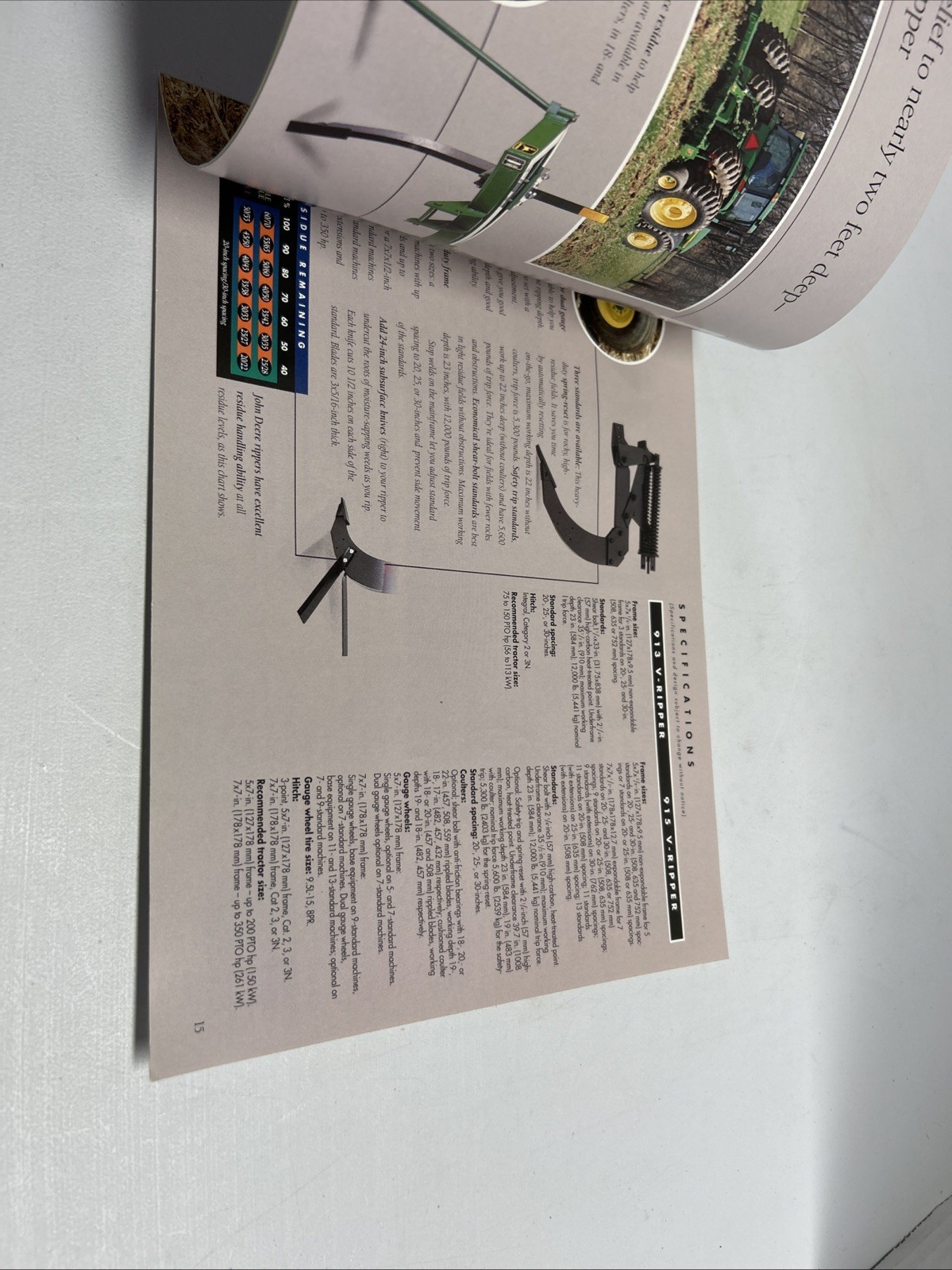 John Deere Primary Tillage Tools For 1995 Brochure