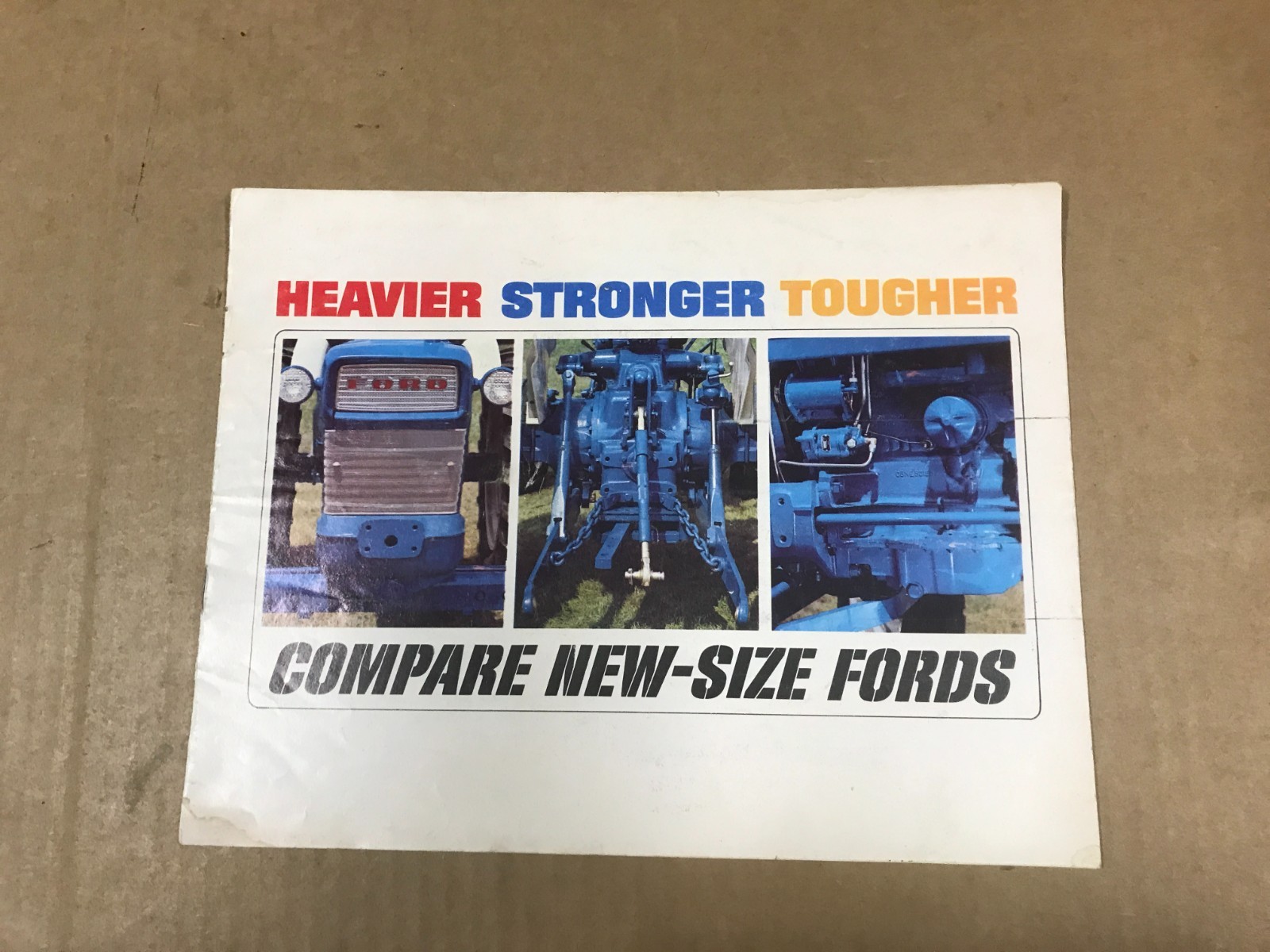 Vintage Compare New-Size Ford Tractors Salesman Brochure “Heavier, Stronger”