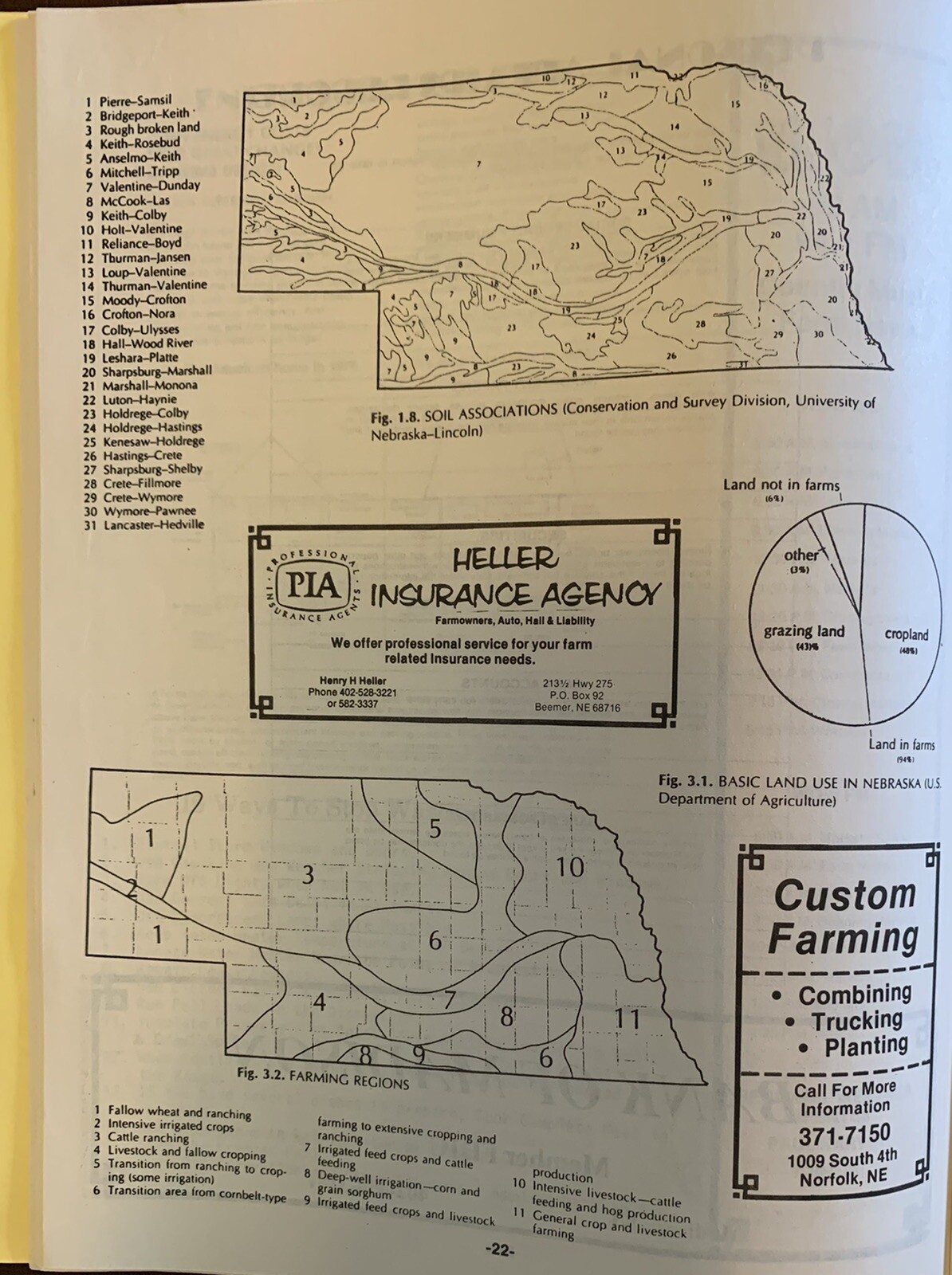 Nebraska Farm/Ranch Register 1987 Advertising Maps Directory