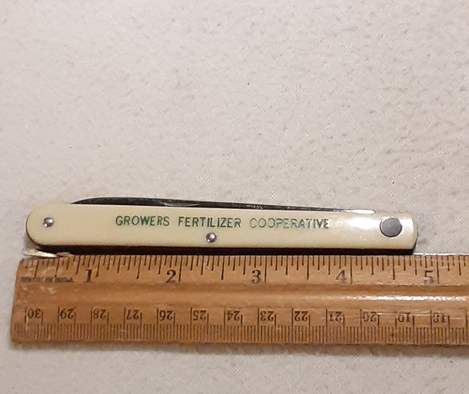 ACARABEN GROWERS FERTILIZER COOPERATIVE COLONIAL MELON TESTER FOLDING KNIFE USA