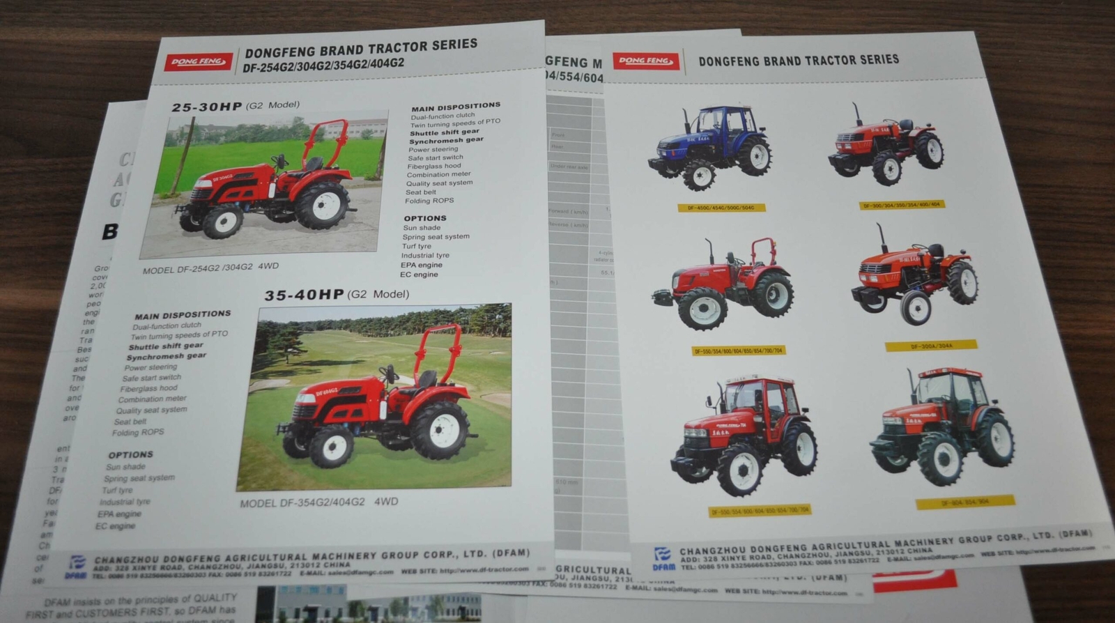 Dong Feng Tractor China Specification Brochure Prospekt Folder