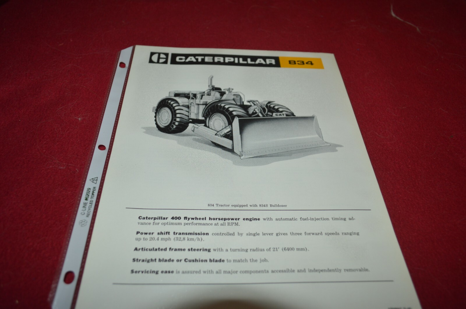 Caterpillar 834 Wheel Dozer For 1968 Dealer’s Brochure AMIL16
