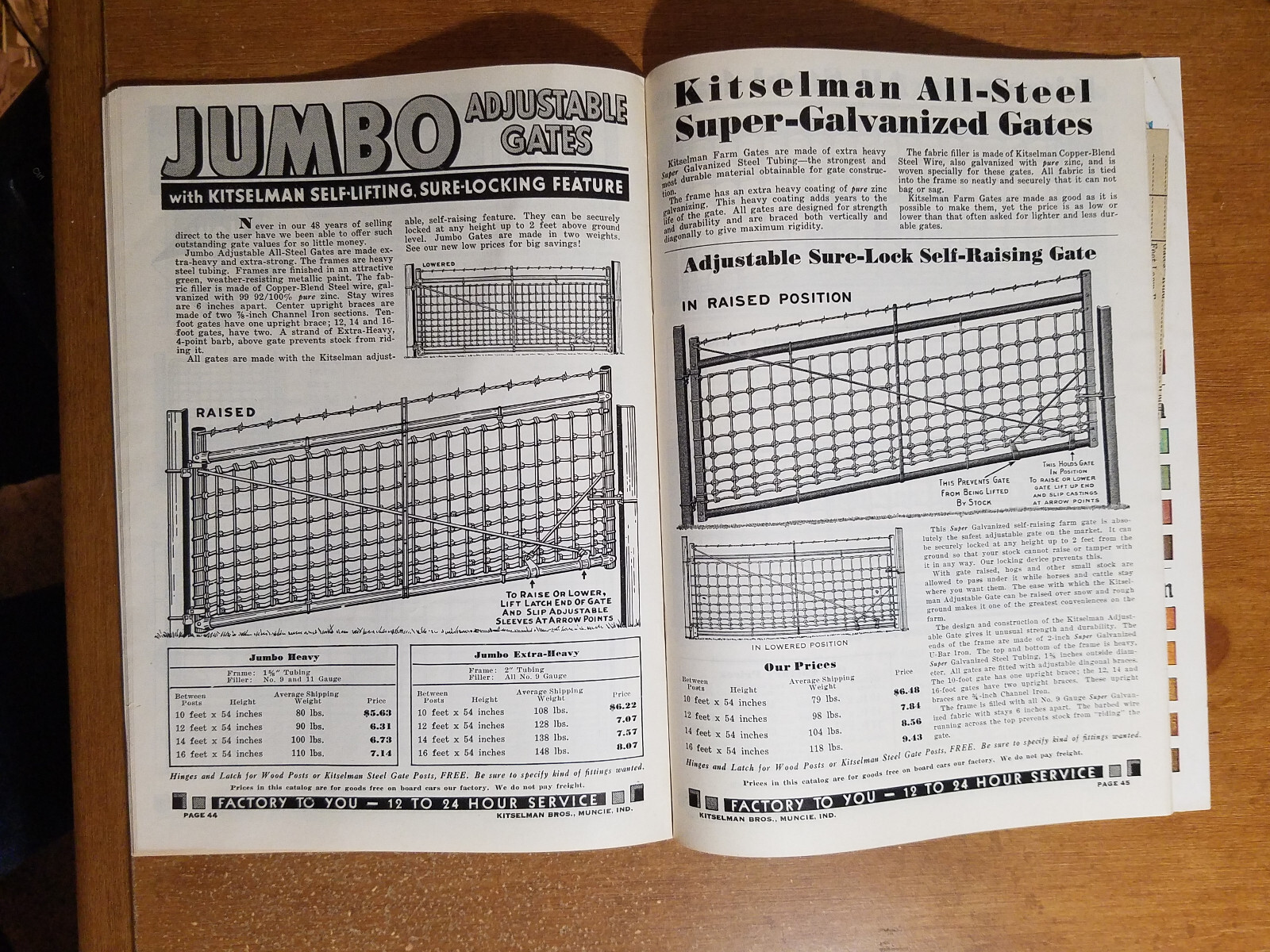 1926 Kitselman Fence Catalog & Order Form: Fence, Gates, Posts, Barbed Wire