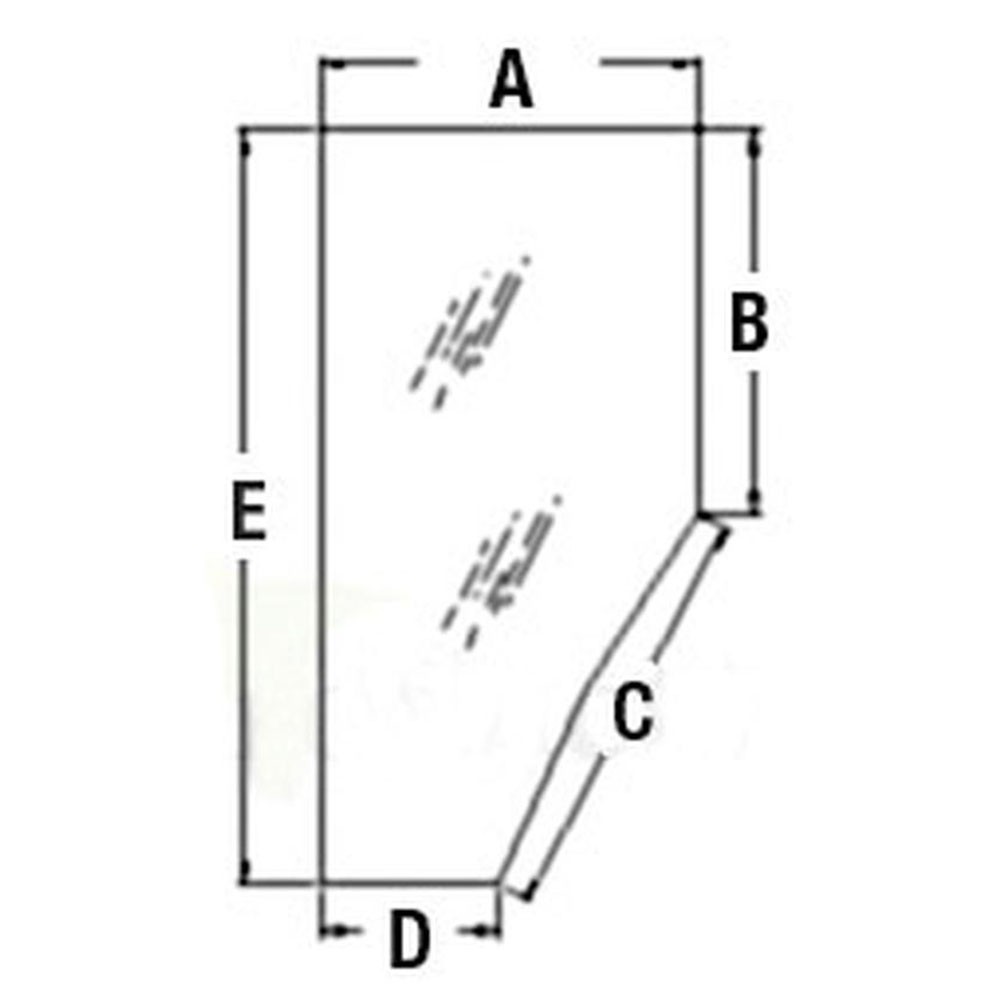 3G710-70770 LH Cab Door Glass Fits Kubota M8200 M9000 M95S