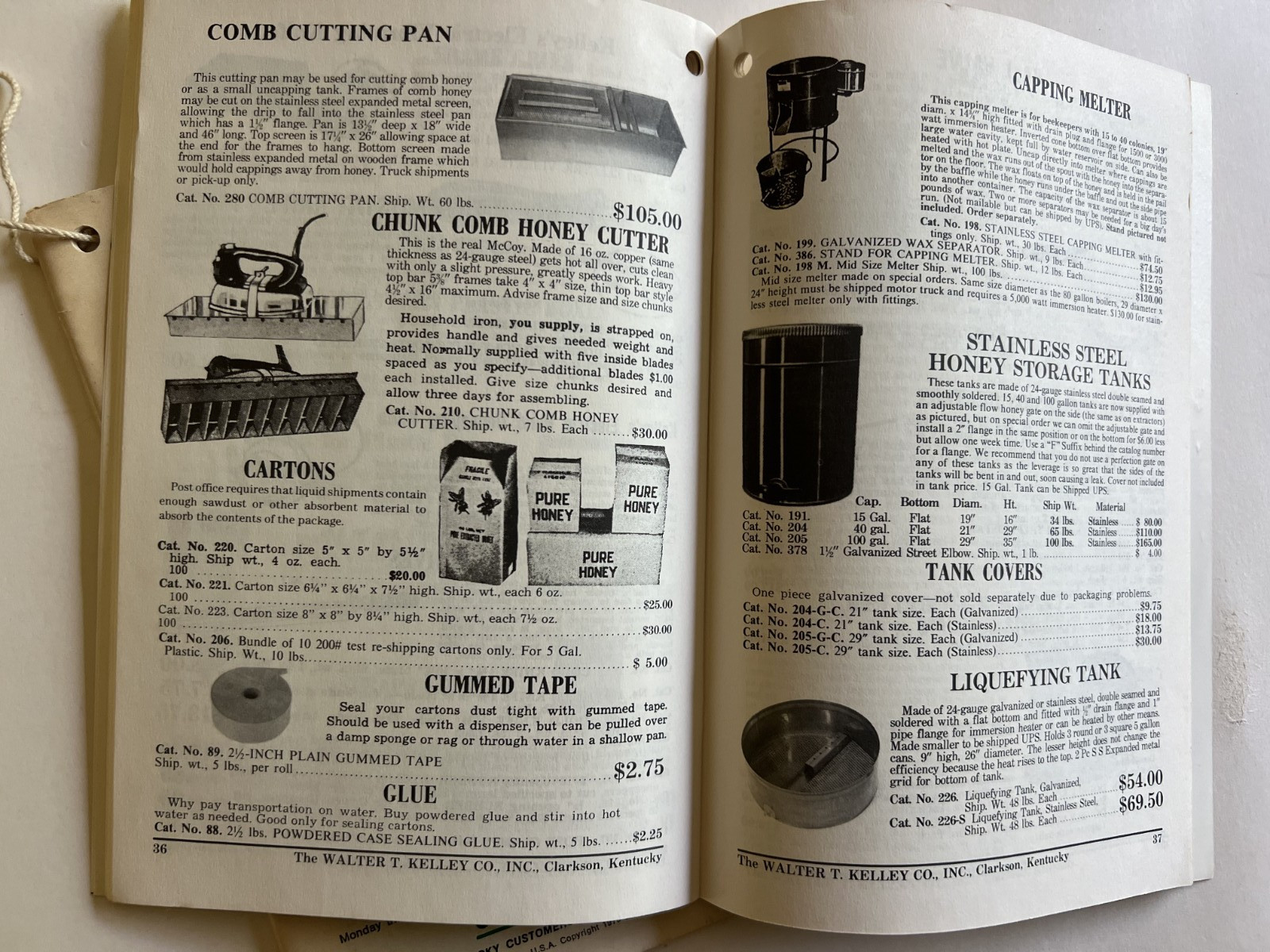 1979 & 88′ Walter T. Kelley Bee Supply Catalogue w/ order form